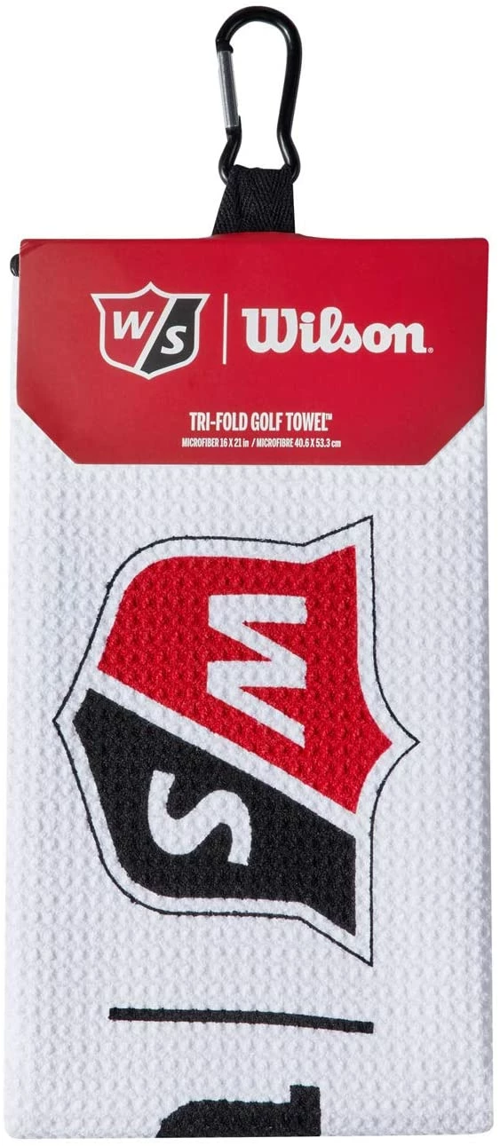 Wilson Staff Tri-Fold Waffle Golf Towel - White - 16" X 21" 1 Wilson Staff Tri-Fold Waffle Golf Towel - White - 16" X 21"