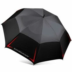 Sun Mountain Golf 68" Manual Umbrella -GolfMate Shop Black Gunmetal Red