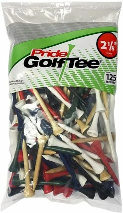 CaddiesShack Pride Sports Wood Golf Tees - 2.125" -GolfMate Shop Classic Wood Tee 2.125 125 count Standard Mixed Colors