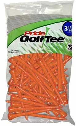 J&M Pride Sports Wood Golf Tees 3.25" -GolfMate Shop Classic Wood Tee 3.25 75 count Orange