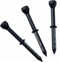 CaddiesShack Consistent Tee Golf Tees 10 Pack - 3.25" -GolfMate Shop ConsistentTees Black2