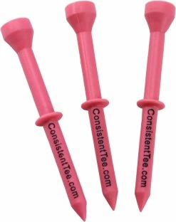 CaddiesShack Consistent Tee Golf Tees 10 Pack - 3.25" -GolfMate Shop ConsistentTees Pink2
