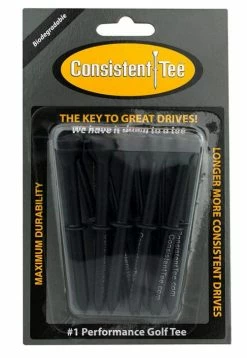 CaddiesShack Consistent Tee Golf Tees 10 Pack - 3.25" -GolfMate Shop Consistent Tee Black Color