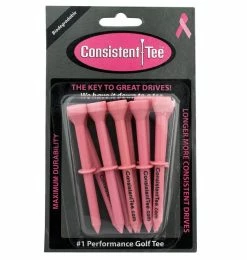 CaddiesShack Consistent Tee Golf Tees 10 Pack - 3.25" -GolfMate Shop Consistent Tee Pink Color
