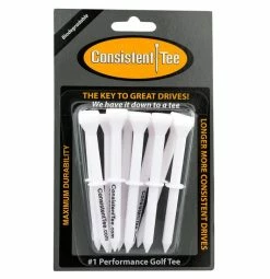 CaddiesShack Consistent Tee Golf Tees 10 Pack - 3.25" -GolfMate Shop Consistent Tee White Color