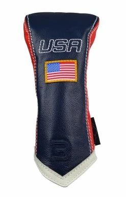 Sun Mountain Golf Leather Head Covers -GolfMate Shop G823786Navy Red WhiteChevron3