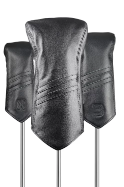 Sun Mountain Golf Leather Head Covers -GolfMate Shop LeatherHeadcoversBlack Stripe