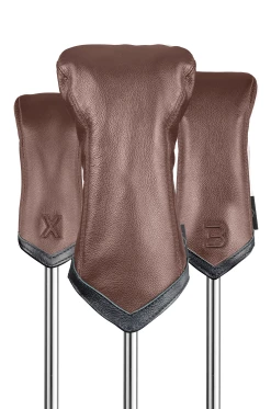 Sun Mountain Golf Leather Head Covers -GolfMate Shop LeatherHeadcoversBrown Black