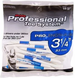J And M Pride Professional Tee System ProLength Golf Tees -GolfMate Shop PTS ProLength Blue 15ct 3.25