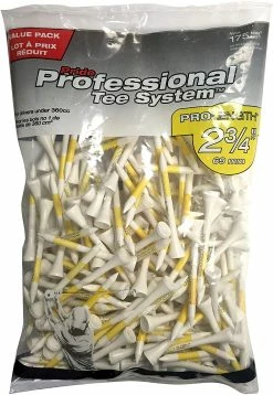 J And M Pride Professional Tee System ProLength Golf Tees -GolfMate Shop PTS ProLength White 2.75 175