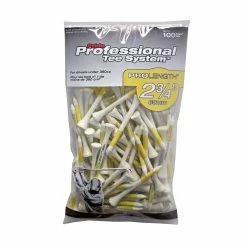 J And M Pride Professional Tee System ProLength Golf Tees -GolfMate Shop PTS ProLength Yellow 100