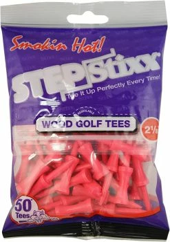 CaddiesShack STEPStixx Golf Tees - 2.125" -GolfMate Shop STEPStixx 2.125 Pink