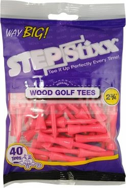 CaddiesShack STEPStixx Golf Tees - 2.75" -GolfMate Shop STEPStixx 2.75 Pink