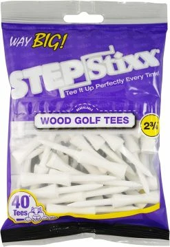 CaddiesShack STEPStixx Golf Tees - 2.75" -GolfMate Shop STEPStixx 2.75 White