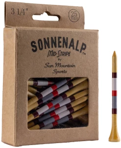 Sun Mountain Sonnenalp Mid-Stripe Golf Tees -GolfMate Shop Sonnenalp TeesBrick