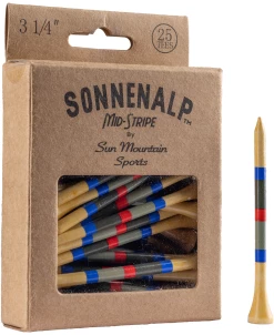 Sun Mountain Sonnenalp Mid-Stripe Golf Tees -GolfMate Shop Sonnenalp TeesLoden