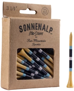 Sun Mountain Sonnenalp Mid-Stripe Golf Tees -GolfMate Shop Sonnenalp TeesNavy