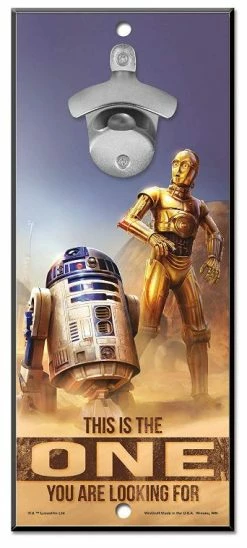 WinCraft Star Wars Bottle Opener 13" X 5" Wooden Signs -GolfMate Shop Star Wars bottle opener R2D2 ONE
