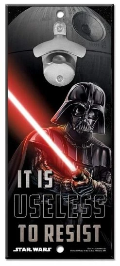 WinCraft Star Wars Bottle Opener 13" X 5" Wooden Signs -GolfMate Shop Star Wars bottle opener Vader Episode 4