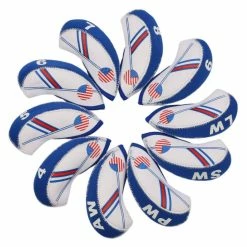 HNM Golf Volf Golf USA Flag Neoprene Iron Head Covers Set