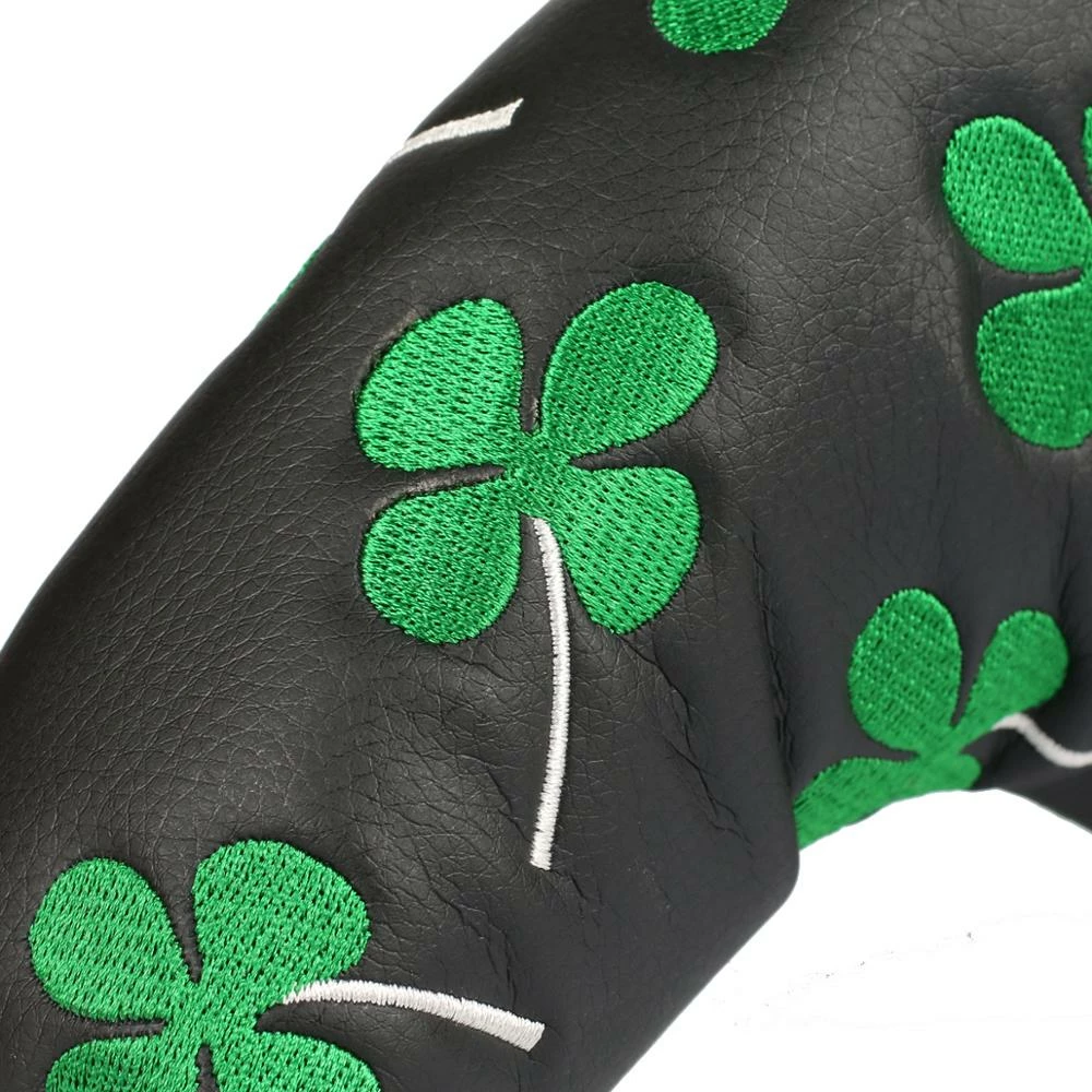 HNM Golf Volf Golf Black Synthetic Leather Shamrock Putter Cover 6 HNM Golf Volf Golf Black Synthetic Leather Shamrock Putter Cover - Image 6