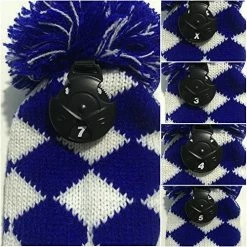 HNM Golf Volf Golf Knit Blue White Diamond Headcover Set 10 HNM Golf Volf Golf Knit Blue White Diamond Headcover Set -GolfMate Shop VolfGolfHeadcovers KnitBlueSet3