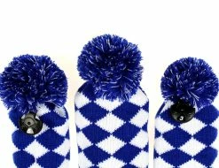 HNM Golf Volf Golf Knit Blue White Diamond Headcover Set 11 HNM Golf Volf Golf Knit Blue White Diamond Headcover Set -GolfMate Shop VolfGolfHeadcovers KnitBlueSet4