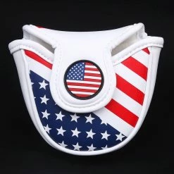 HNM Golf Volf Golf Red White Blue Synthetic Leather USA Mallet Putter Cover -GolfMate Shop VolfGolfHeadcovers USAMalletPutter6