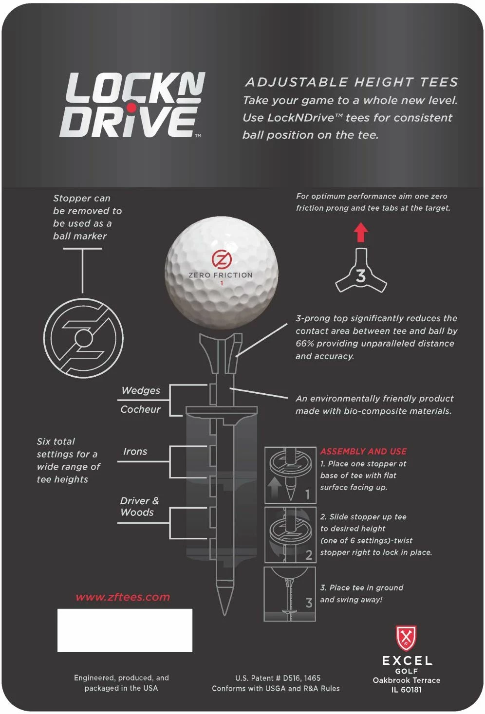 CaddiesShack Zero Friction Lock N Drive 3-Prong Golf Tees (3-1/4 Inch, White, Pack Of 18) 2 CaddiesShack Zero Friction Lock N Drive 3-Prong Golf Tees (3-1/4 Inch, White, Pack Of 18) - Image 2