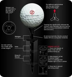 CaddiesShack Zero Friction Lock N Drive 3-Prong Golf Tees (3-1/4 Inch, White, Pack Of 18) 5 CaddiesShack Zero Friction Lock N Drive 3-Prong Golf Tees (3-1/4 Inch, White, Pack Of 18) -GolfMate Shop Zero Friction Lock N Drive 3