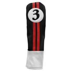 Hireko Sahara Retro Vintage #3 Fairway Wood Headcovers -GolfMate Shop fw 3 hc black red