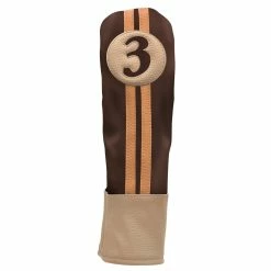 Hireko Sahara Retro Vintage #3 Fairway Wood Headcovers -GolfMate Shop fw 3 hc chocolate tan