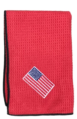 Joseph Elliott USA Embroidered Flag 18" X 18" Micro Fiber Towels 30 Joseph Elliott USA Embroidered Flag 18" X 18" Micro Fiber Towels -GolfMate Shop je11
